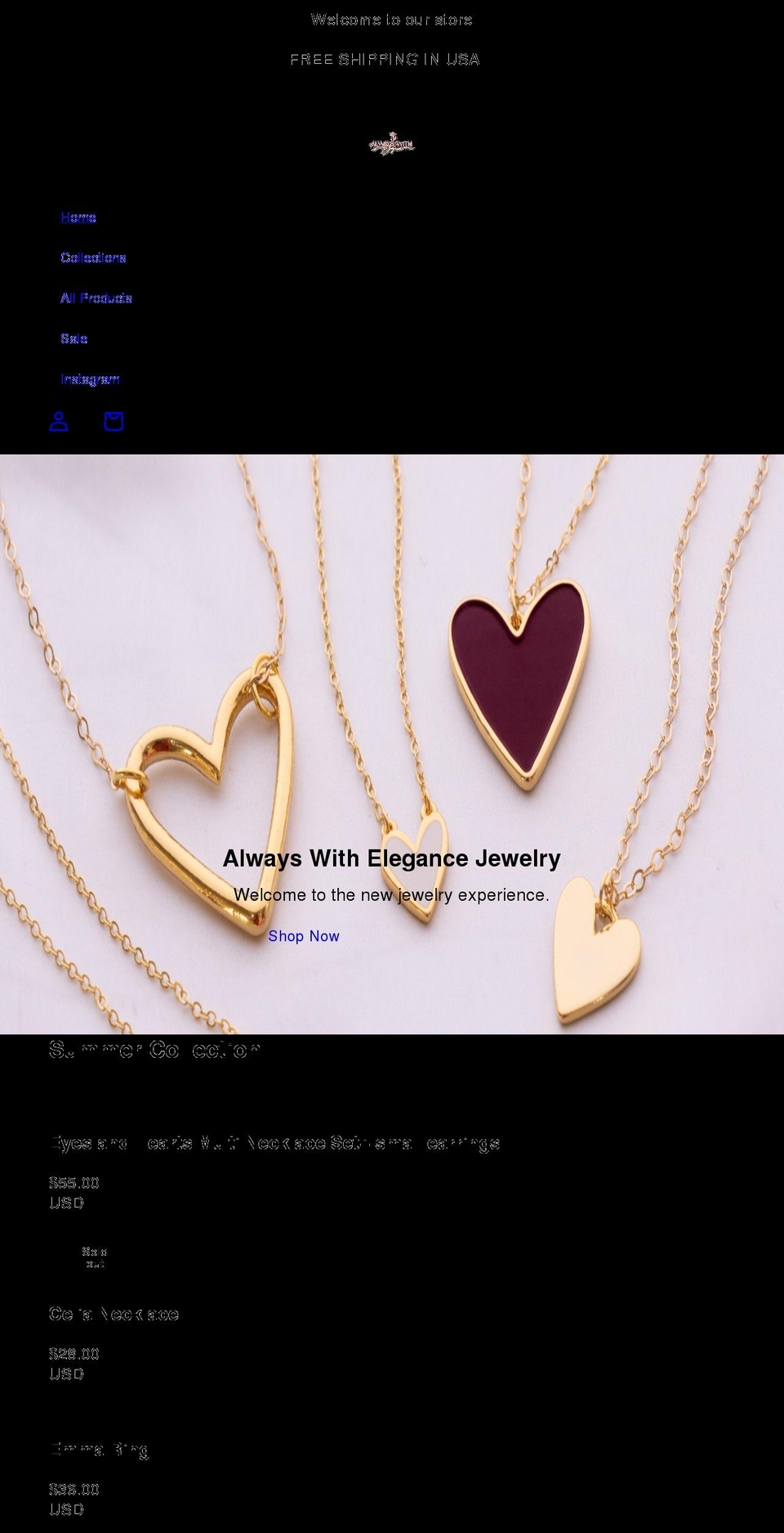 alwayswithelegance.com shopify website screenshot