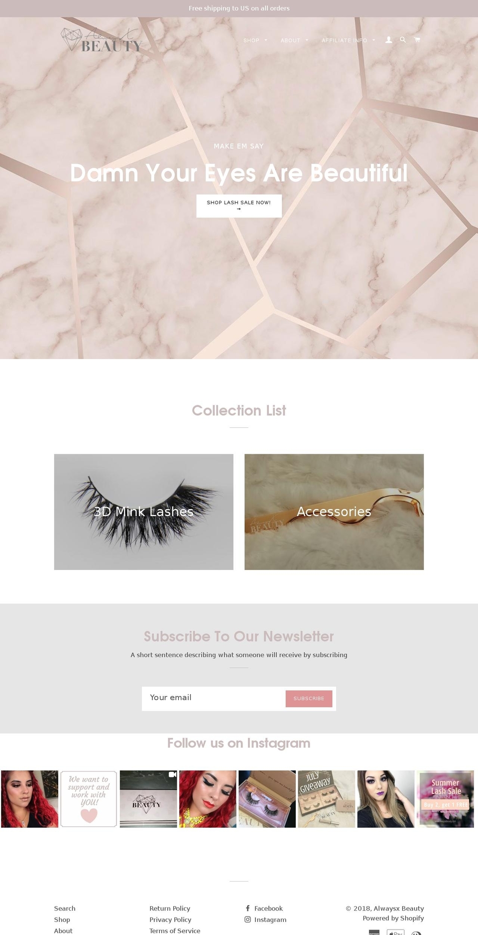 alwaysxbeauty.com — Shopify storefront screenshot