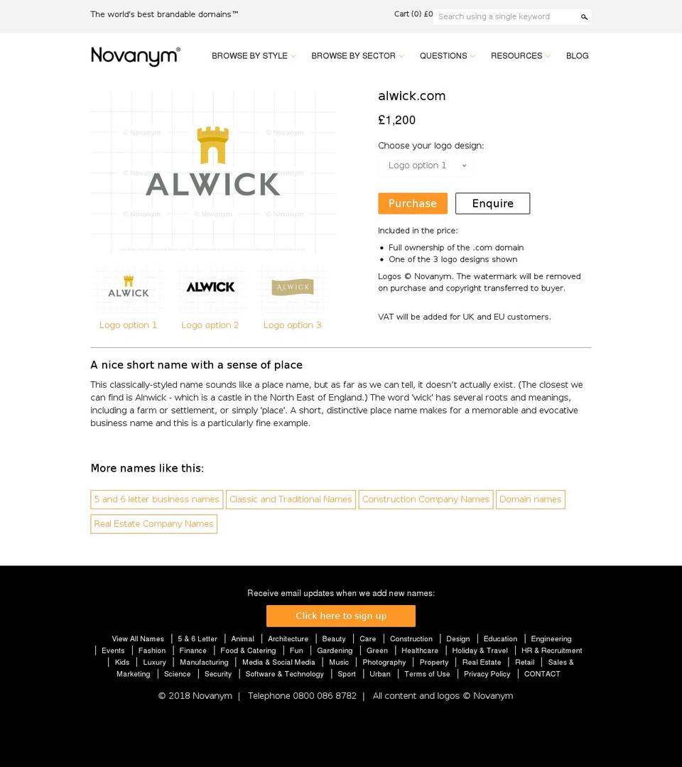 LIVE + Wishlist Email Shopify theme site example alwick.com