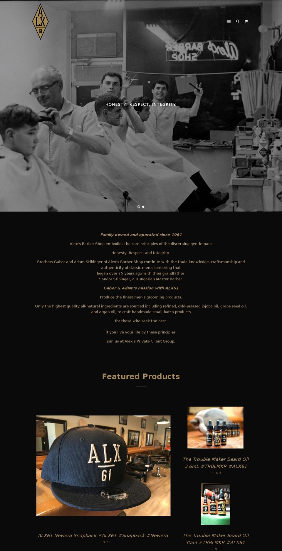 alx61.com shopify website screenshot