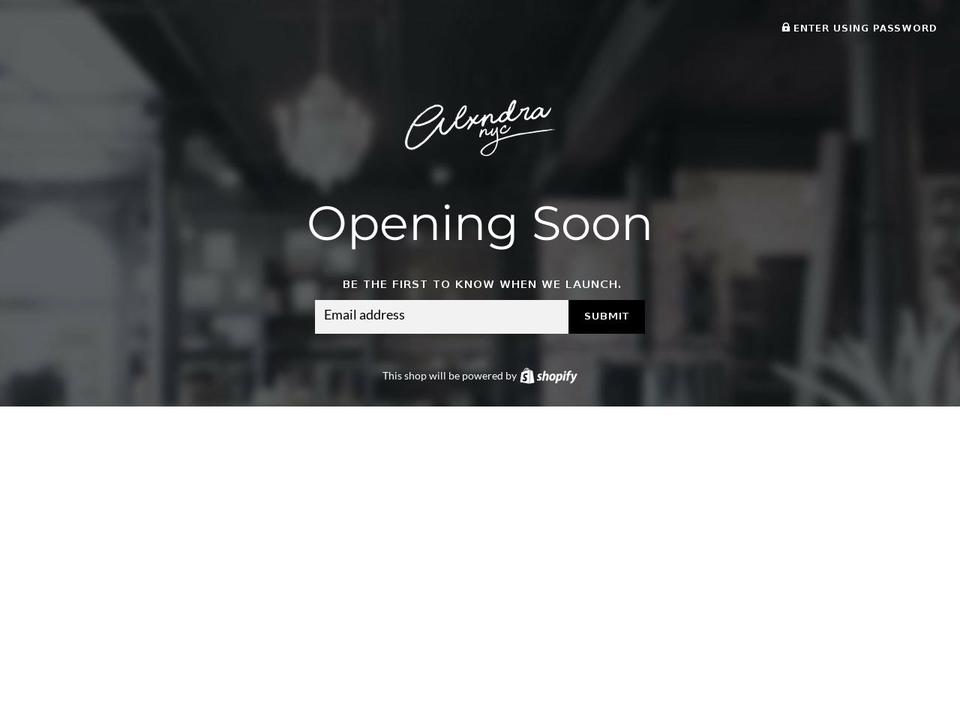alxndranyc.com — Shopify storefront screenshot