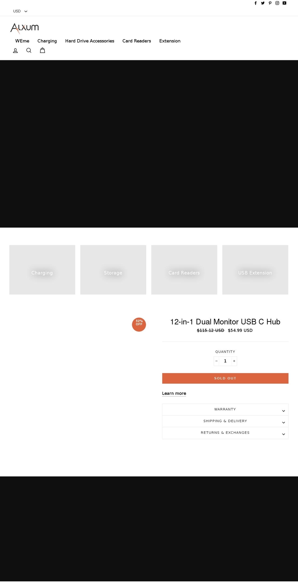 alxum.com shopify website screenshot
