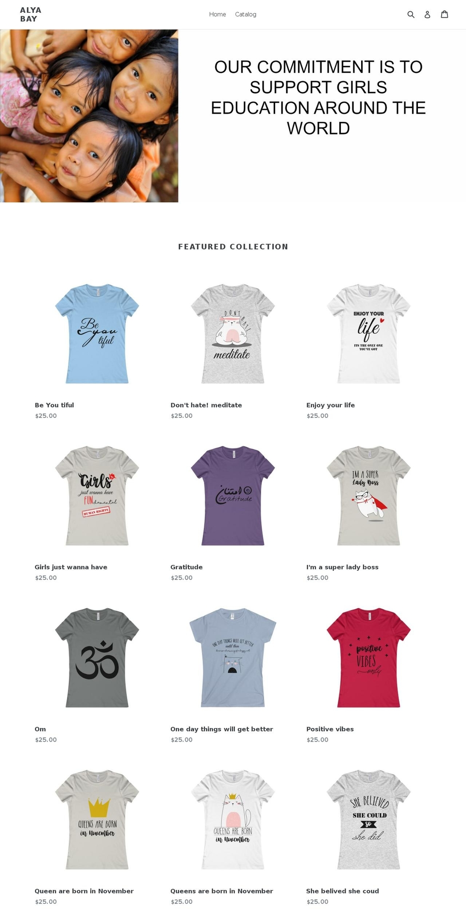 alyabay.com — Shopify storefront screenshot