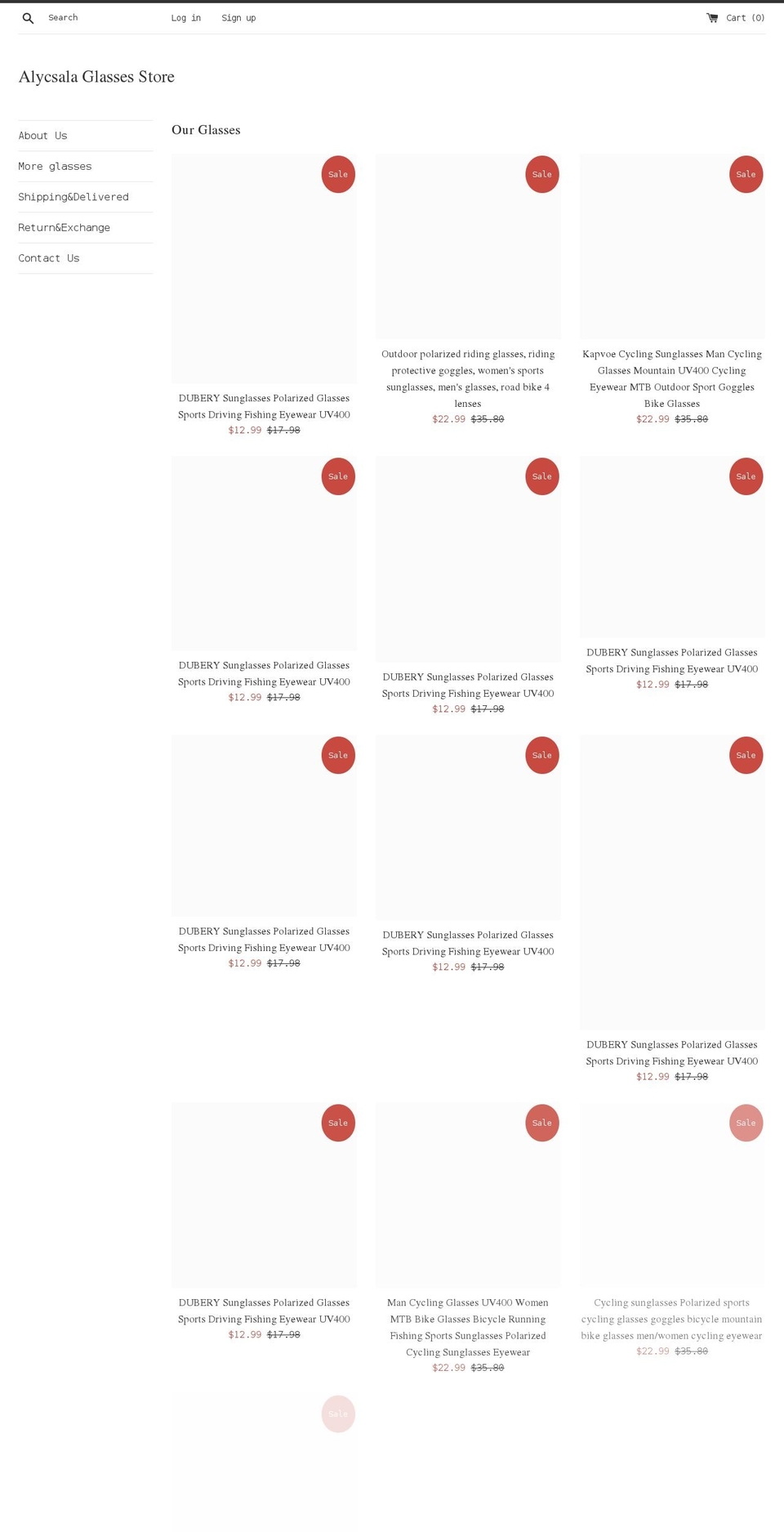 alycsala.com shopify website screenshot