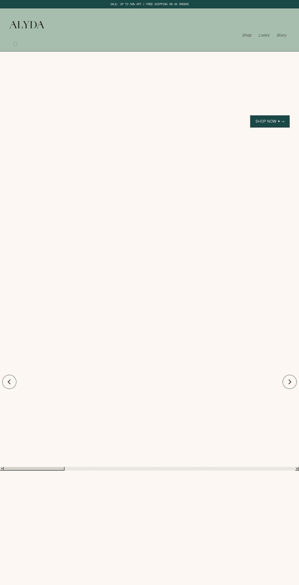 alyda.co.uk shopify website screenshot