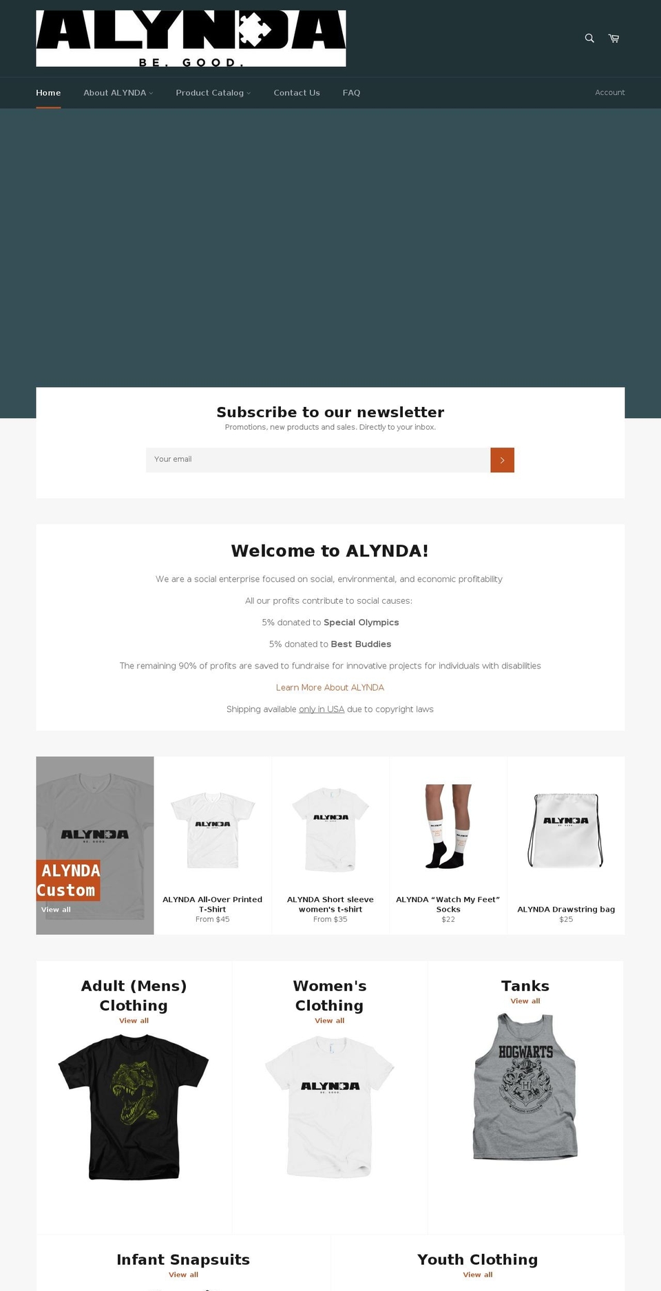 alynda.org shopify website screenshot