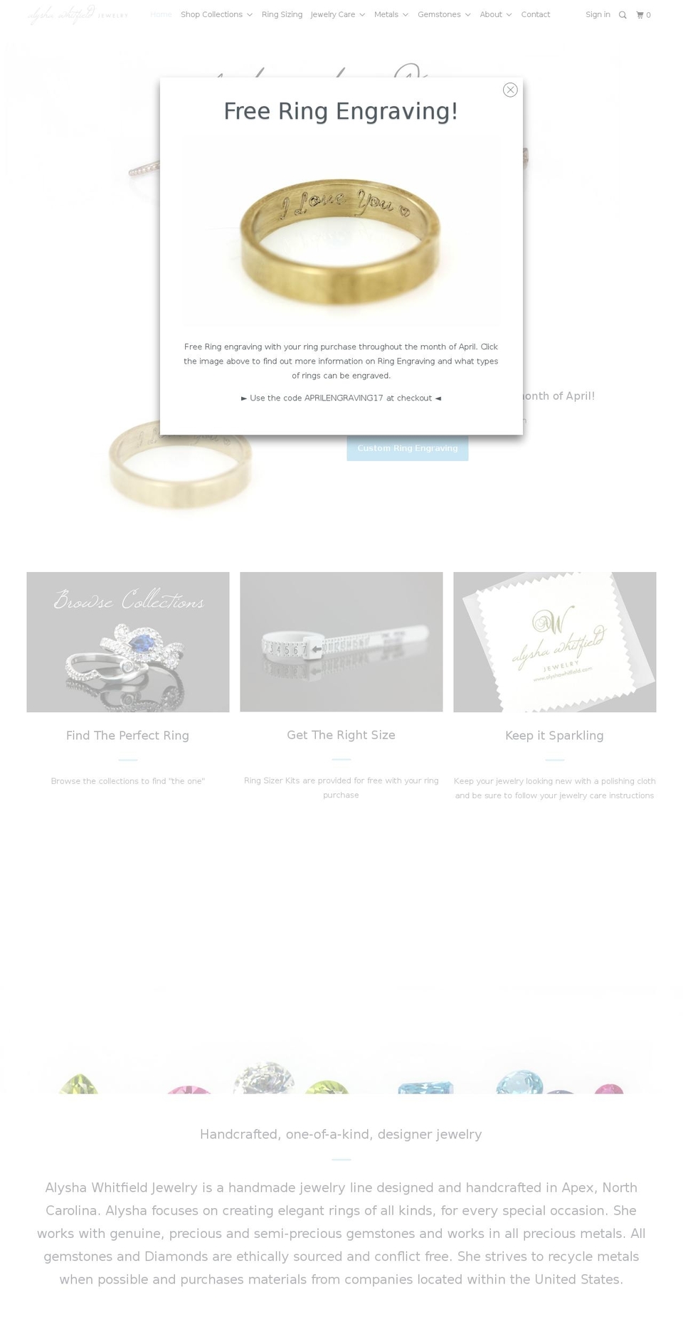 alyshawhitfield.com shopify website screenshot