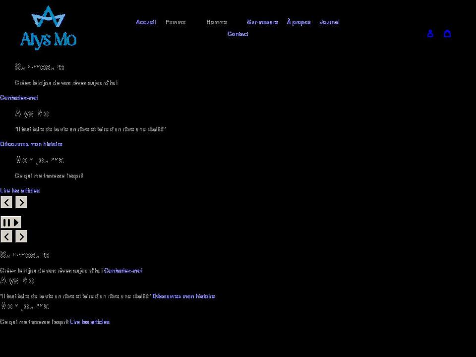 alysmo.com shopify website screenshot