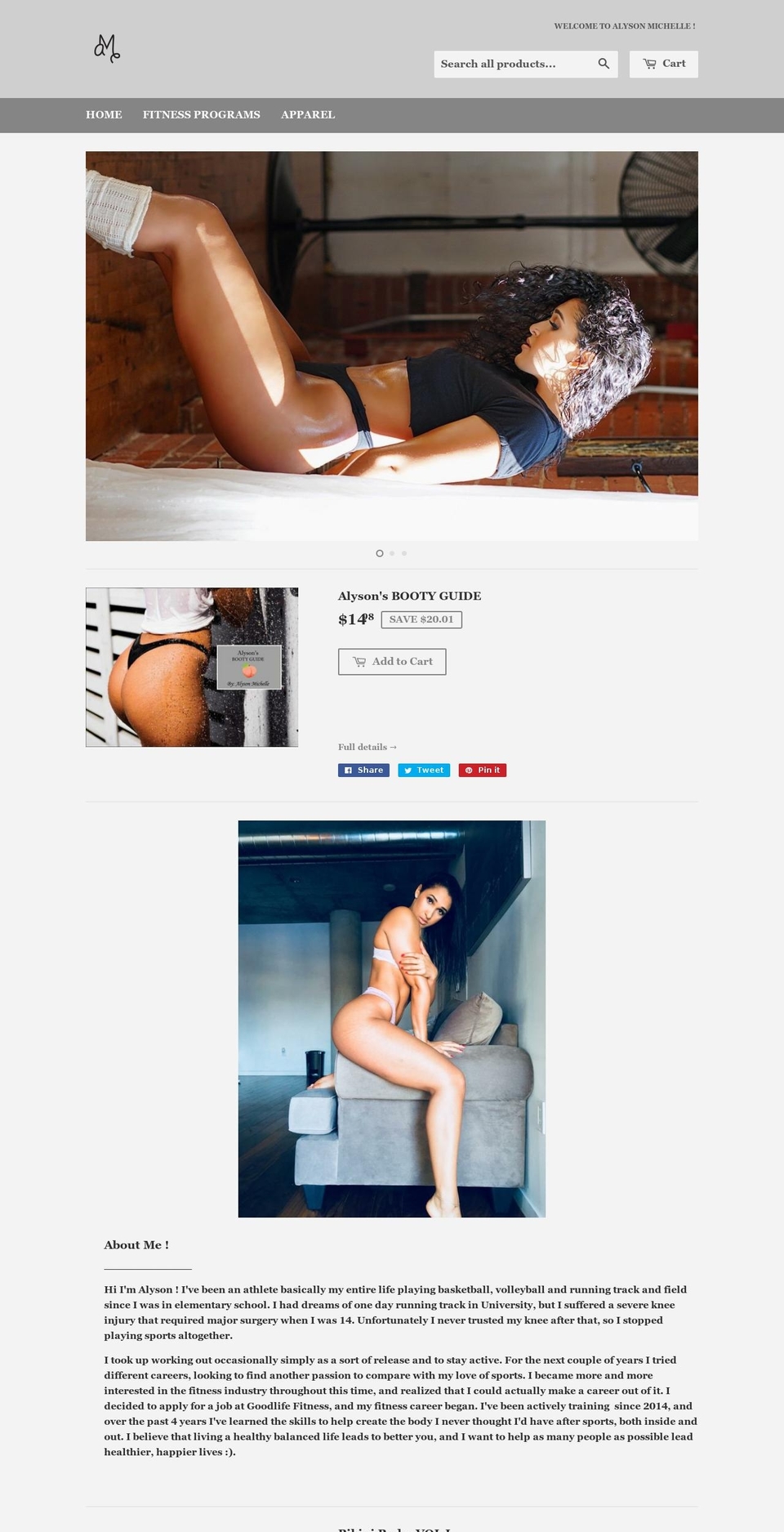 alysonmichelle.com — Shopify storefront screenshot