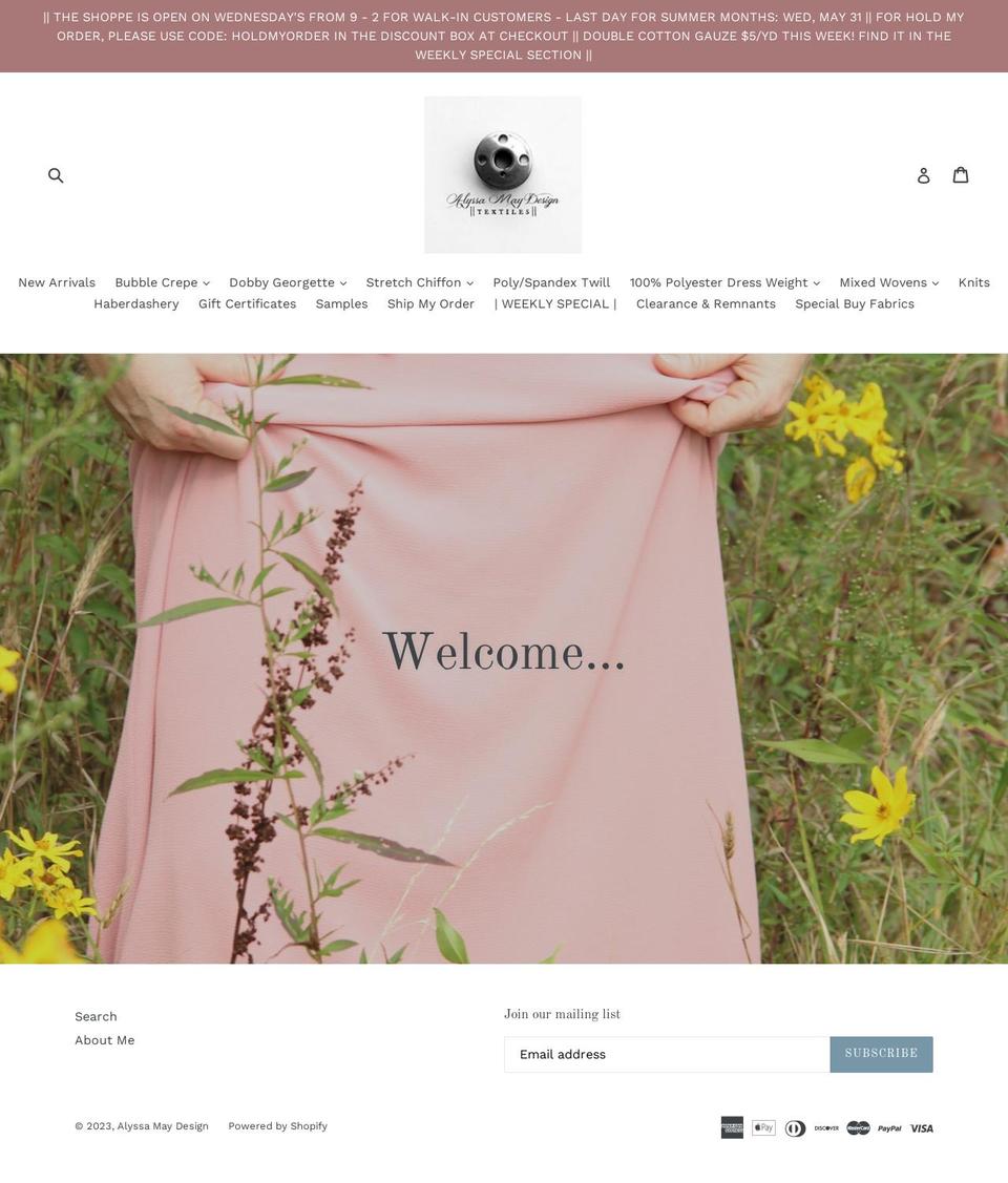 alyssa-may-design.com shopify website screenshot