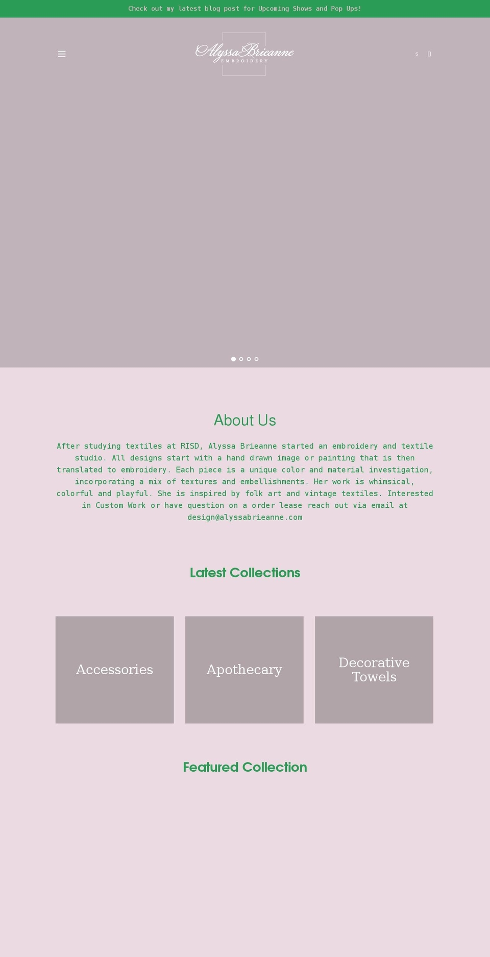 alyssabrieanne.com shopify website screenshot