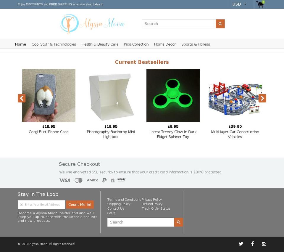alyssamoon.com — Shopify storefront screenshot