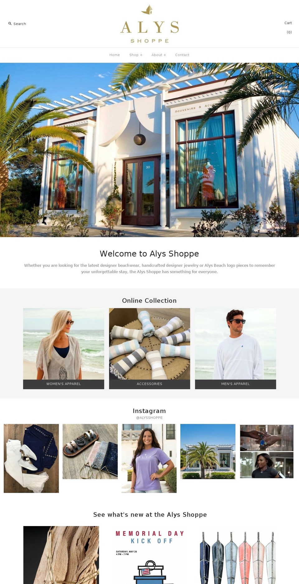 alysshoppe.com shopify website screenshot