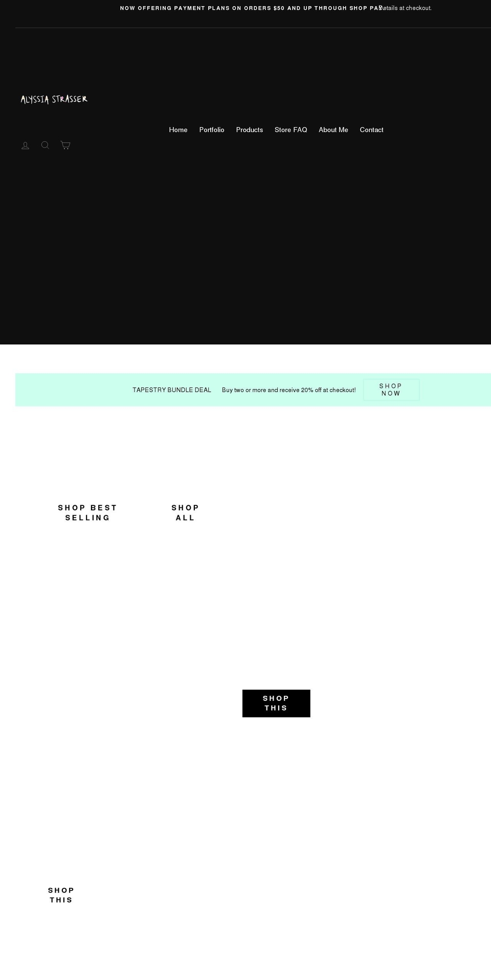 alyssiastrasser.com shopify website screenshot