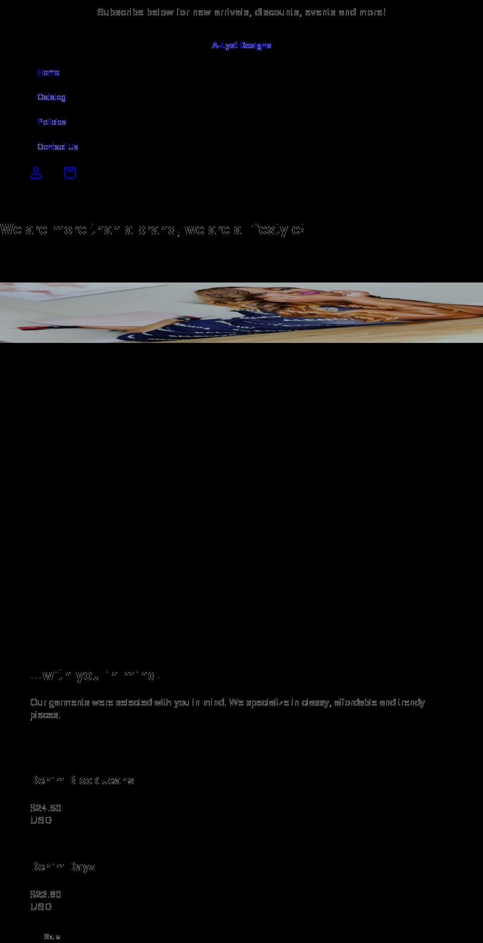 alystdesignsllc.com shopify website screenshot