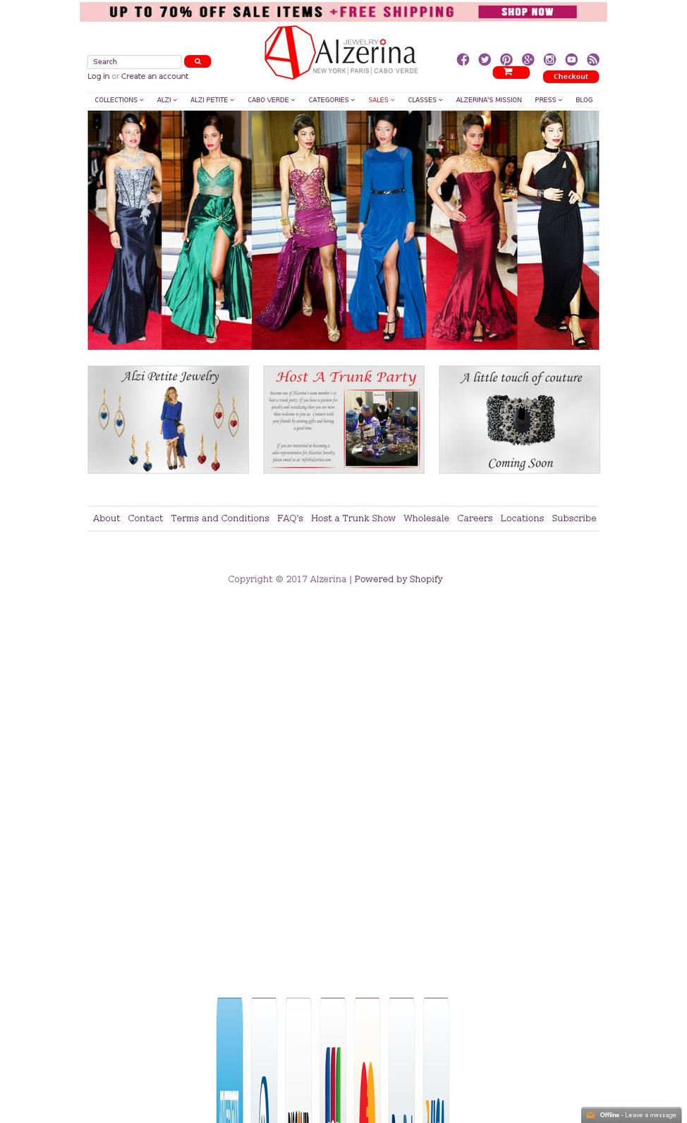 alzerina.com shopify website screenshot