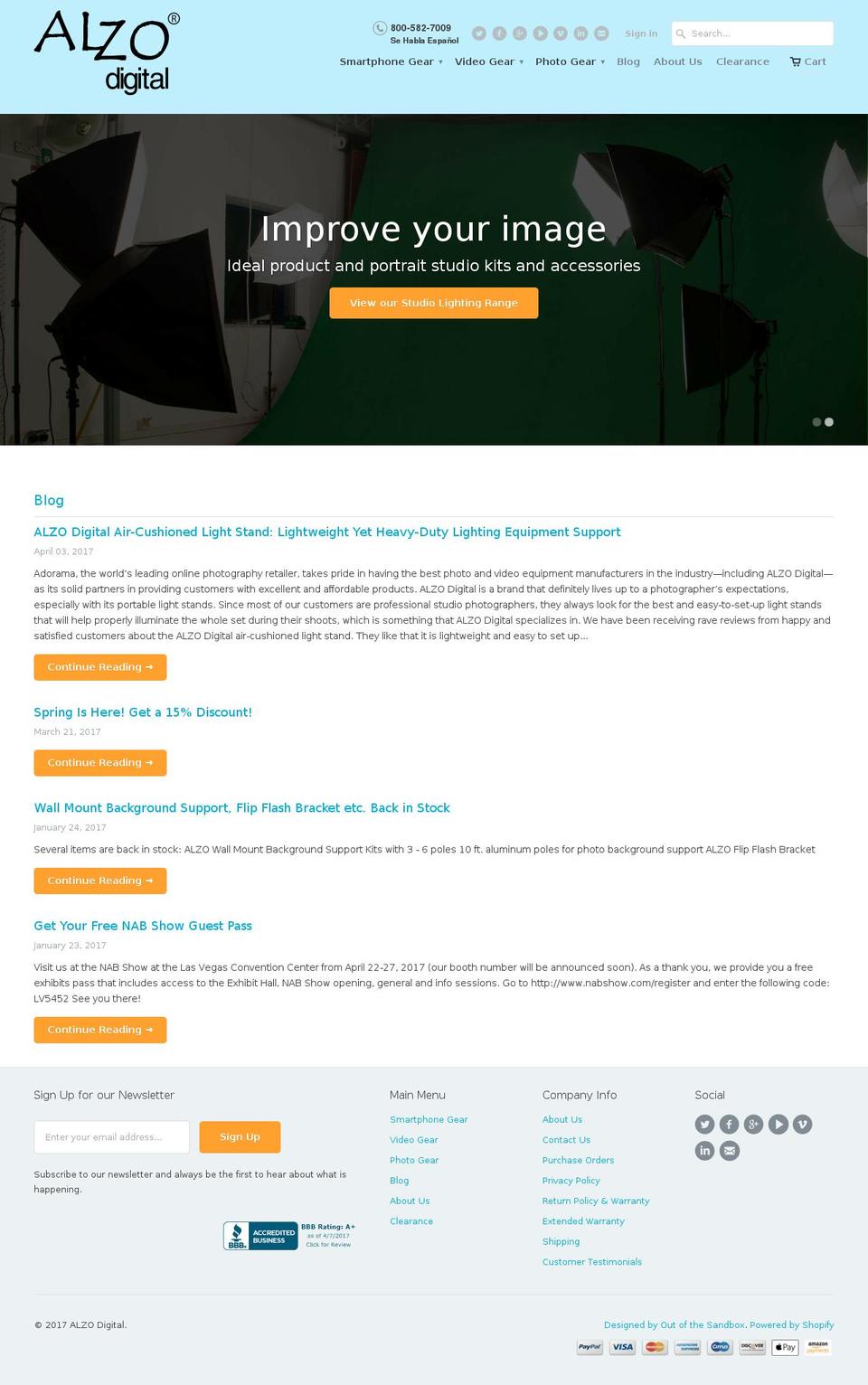 alzovideo.com shopify website screenshot