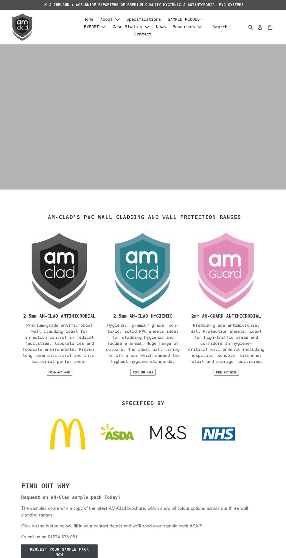 am-clad.com shopify website screenshot
