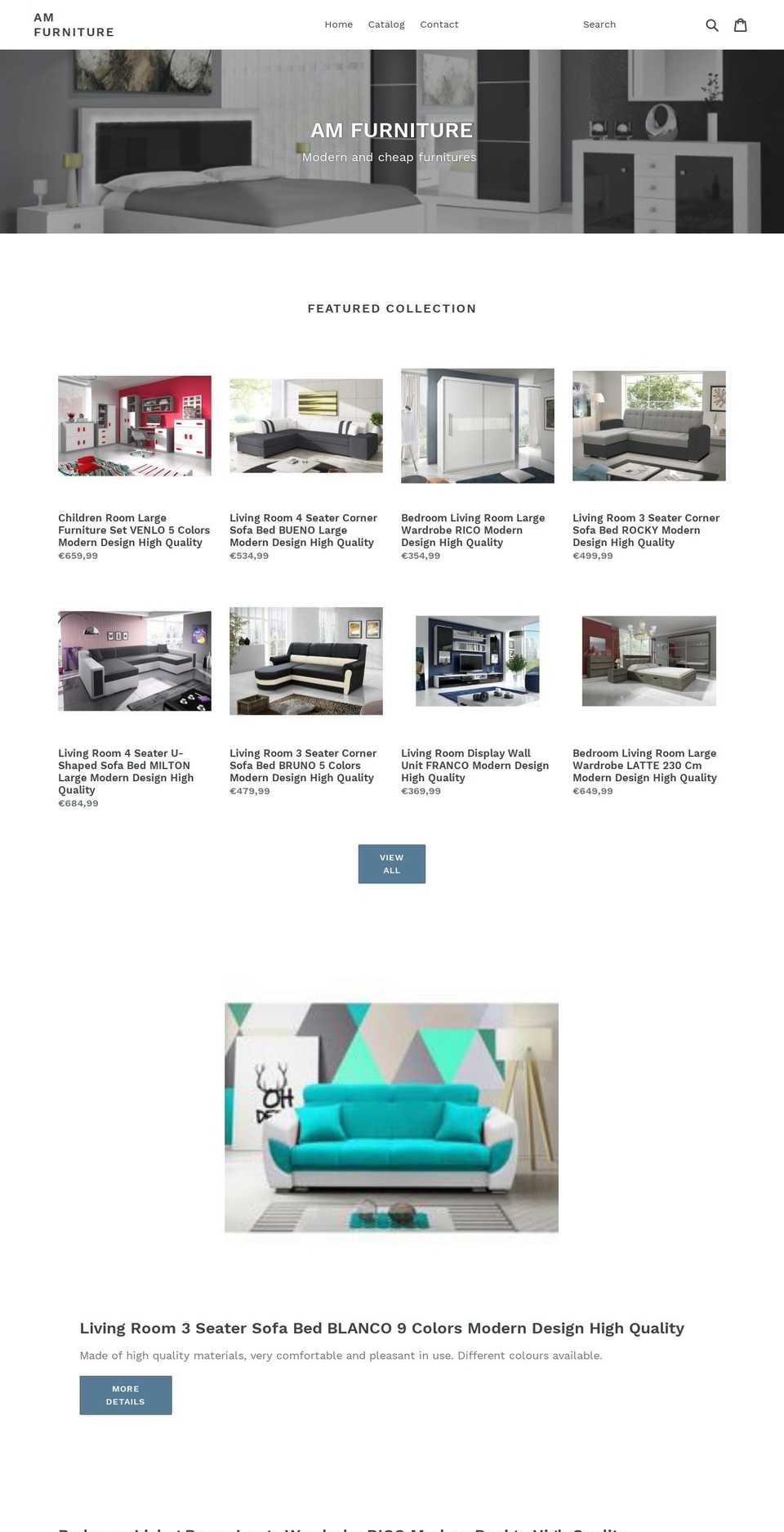 am-furniture.com shopify website screenshot