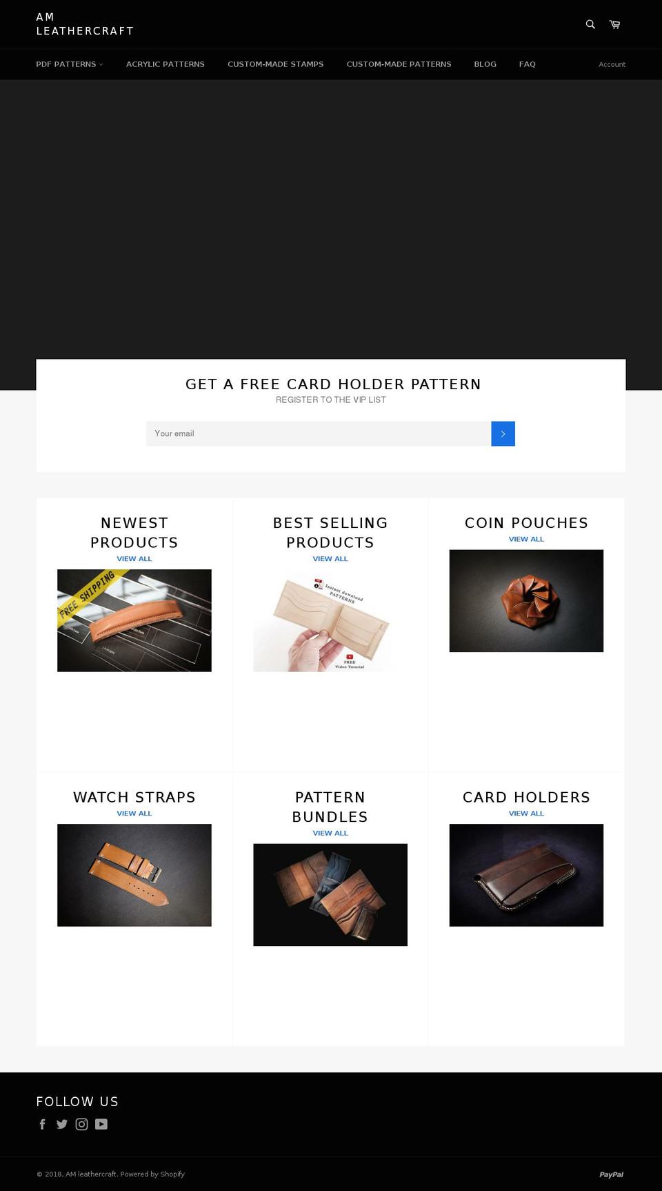 am-leathercraft.com shopify website screenshot