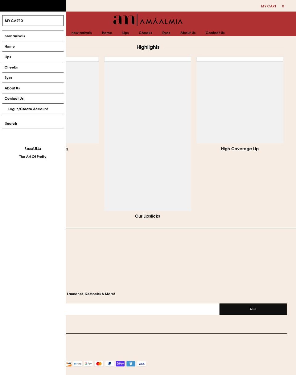 amaalmia.com shopify website screenshot