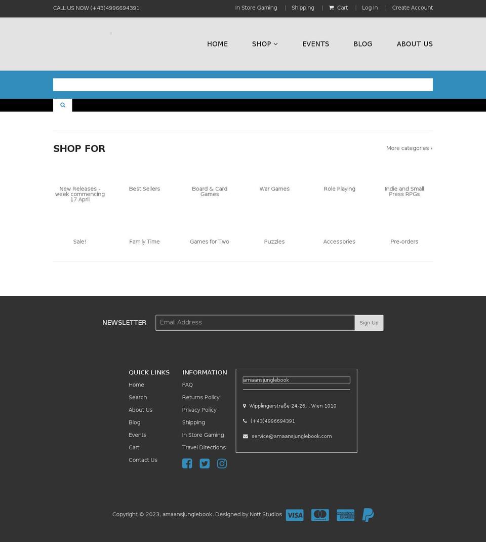 amaansjunglebook.com shopify website screenshot