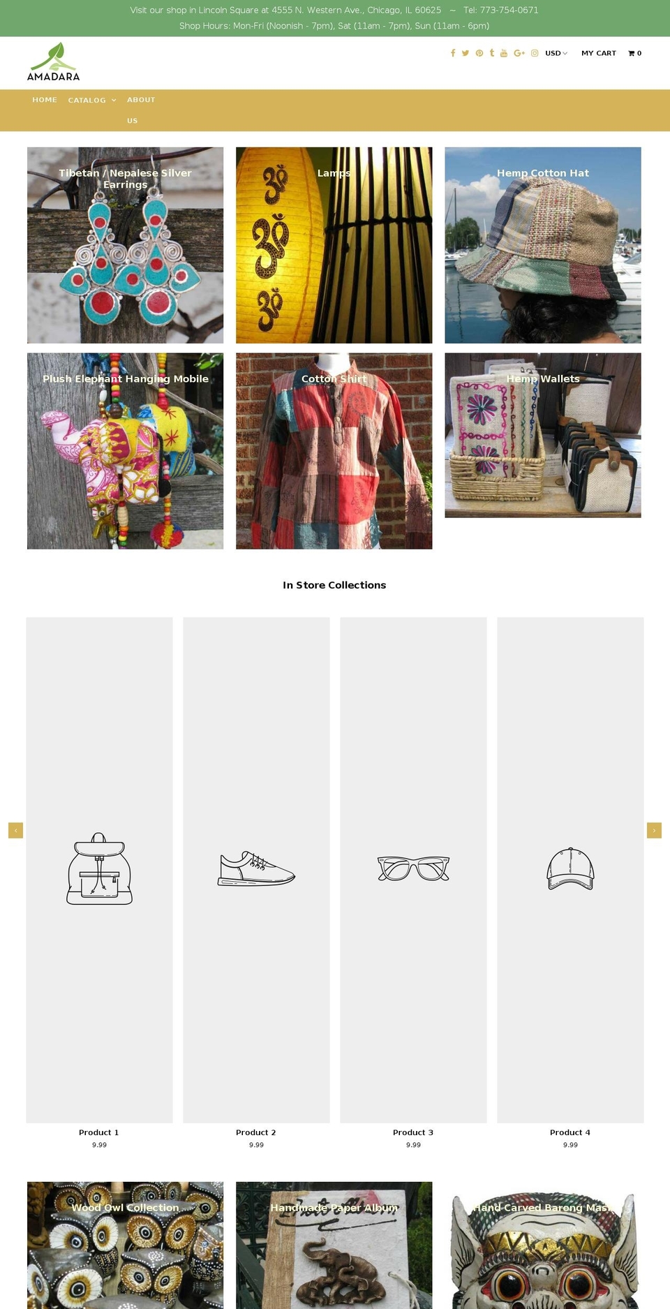 amadara.com shopify website screenshot
