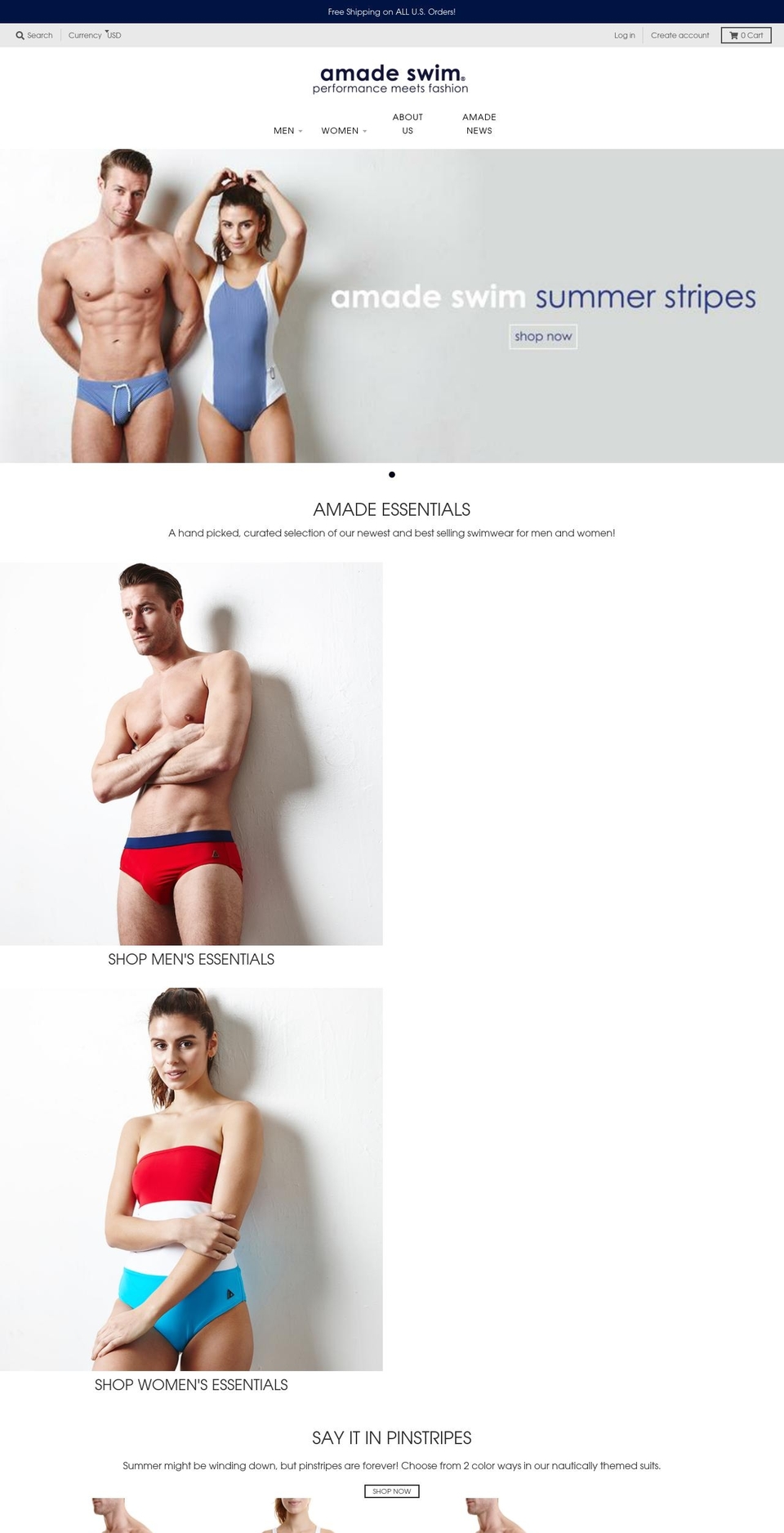 amadeswim.com — Shopify storefront screenshot