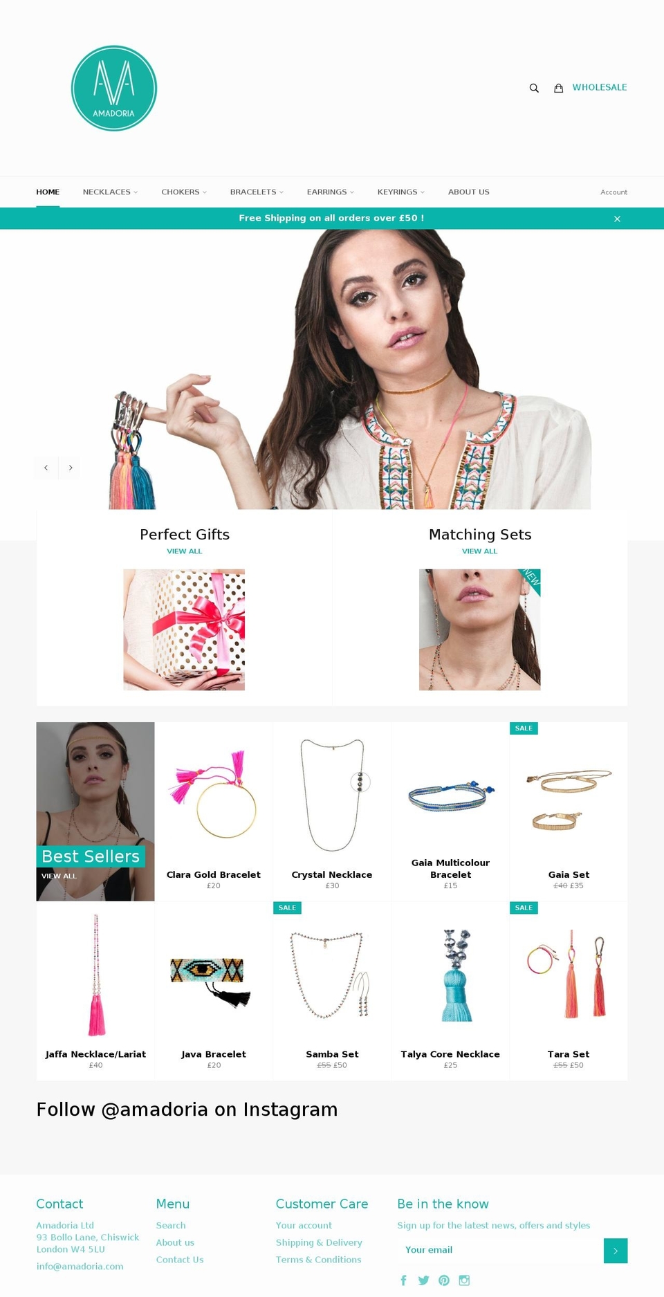 amadoria.com shopify website screenshot