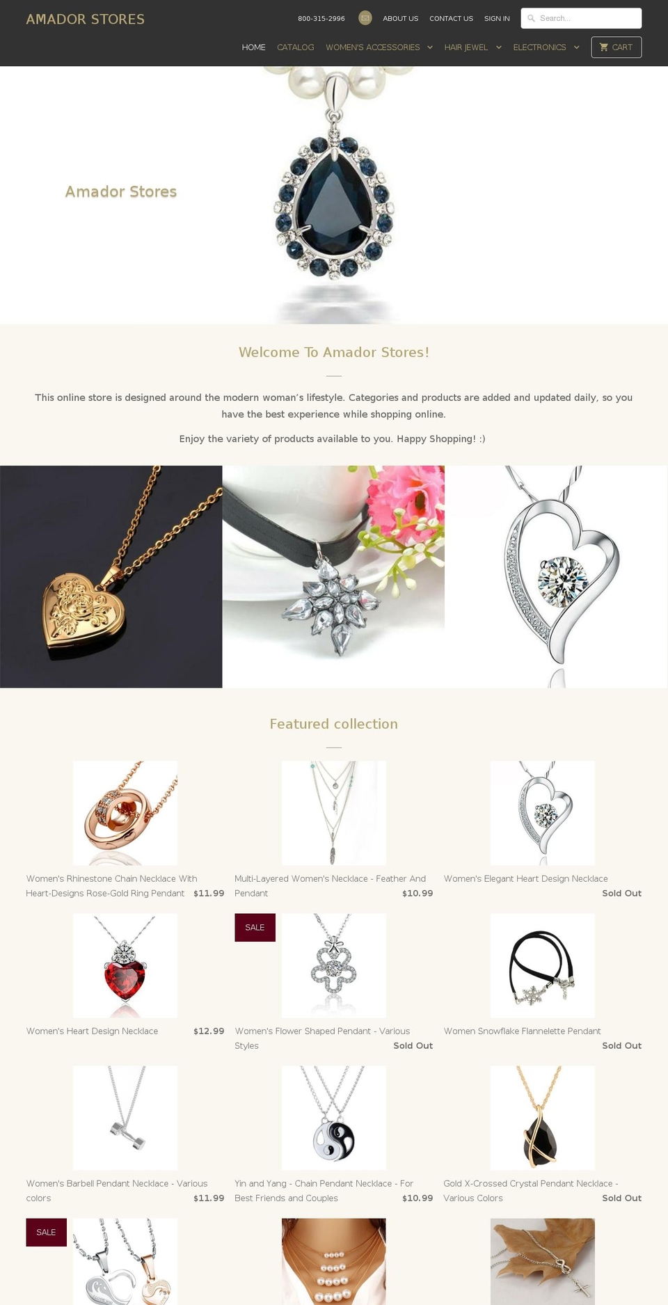 amadorstores.com — Shopify storefront screenshot