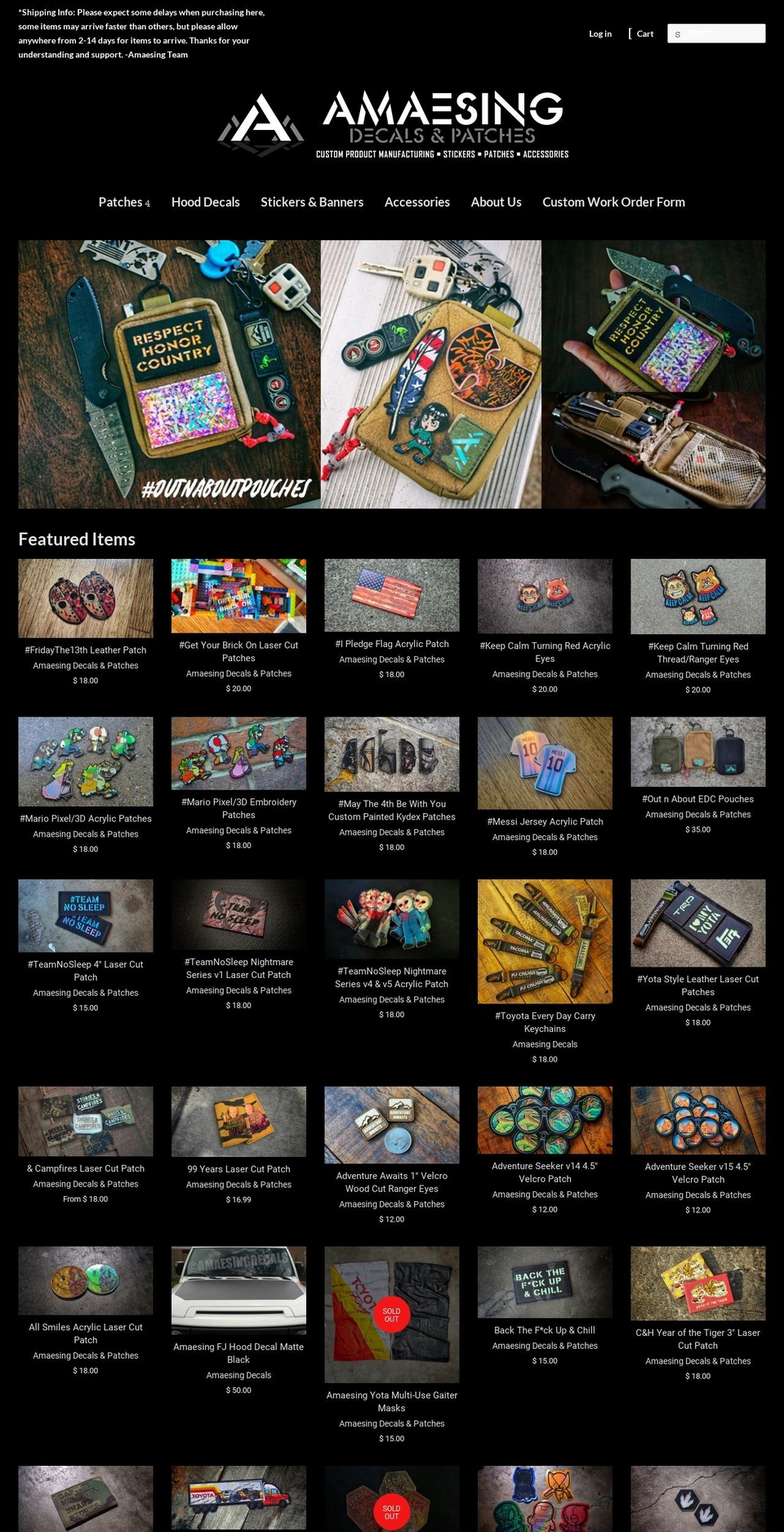 amaesingdecals.myshopify.com shopify website screenshot