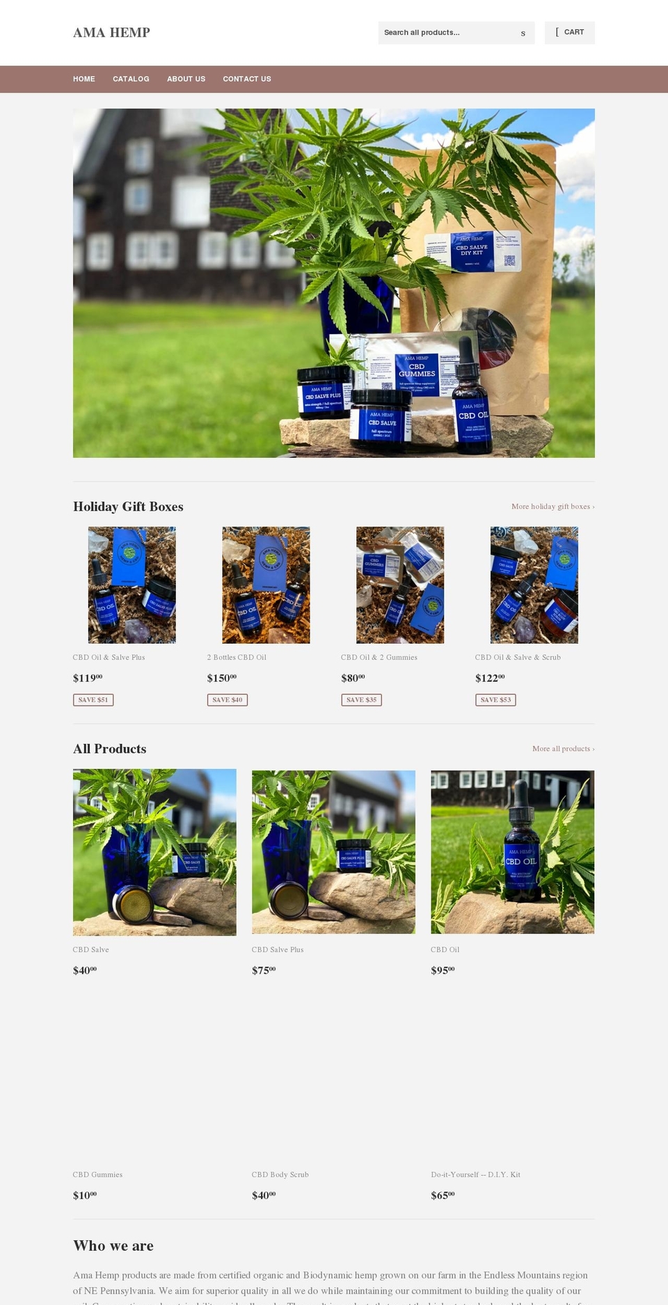 amahemp.net shopify website screenshot