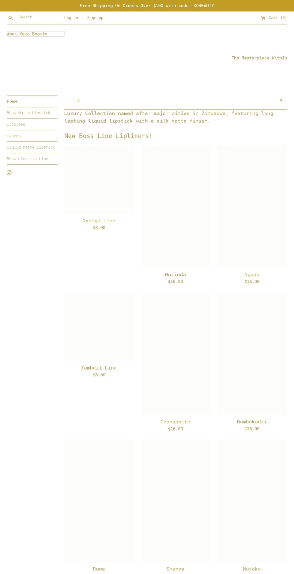 amaikokobeauty.com shopify website screenshot