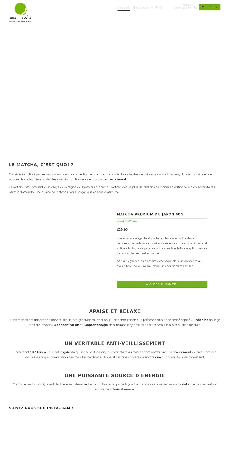amaimatcha.com — Shopify storefront screenshot