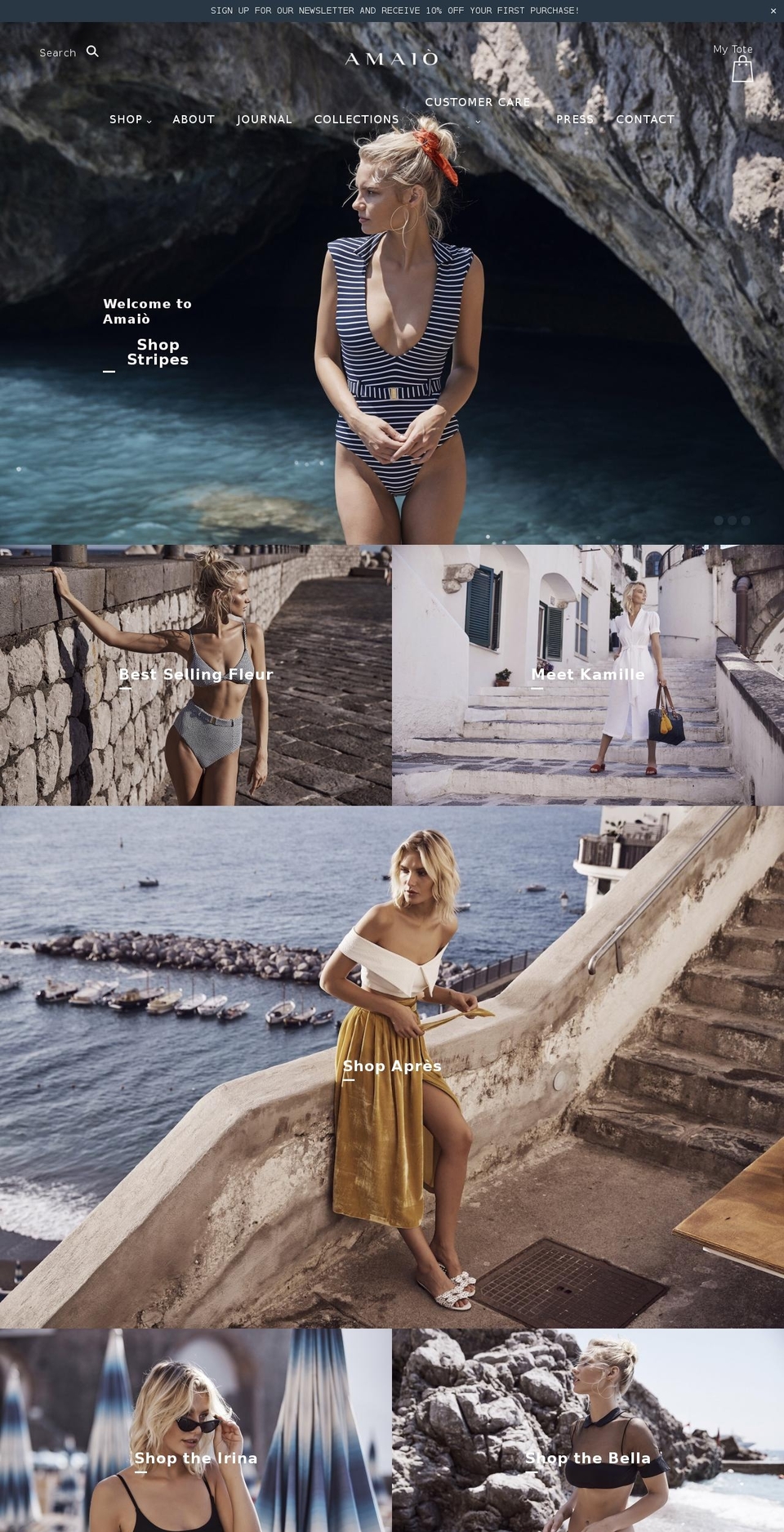amaioswim.com shopify website screenshot