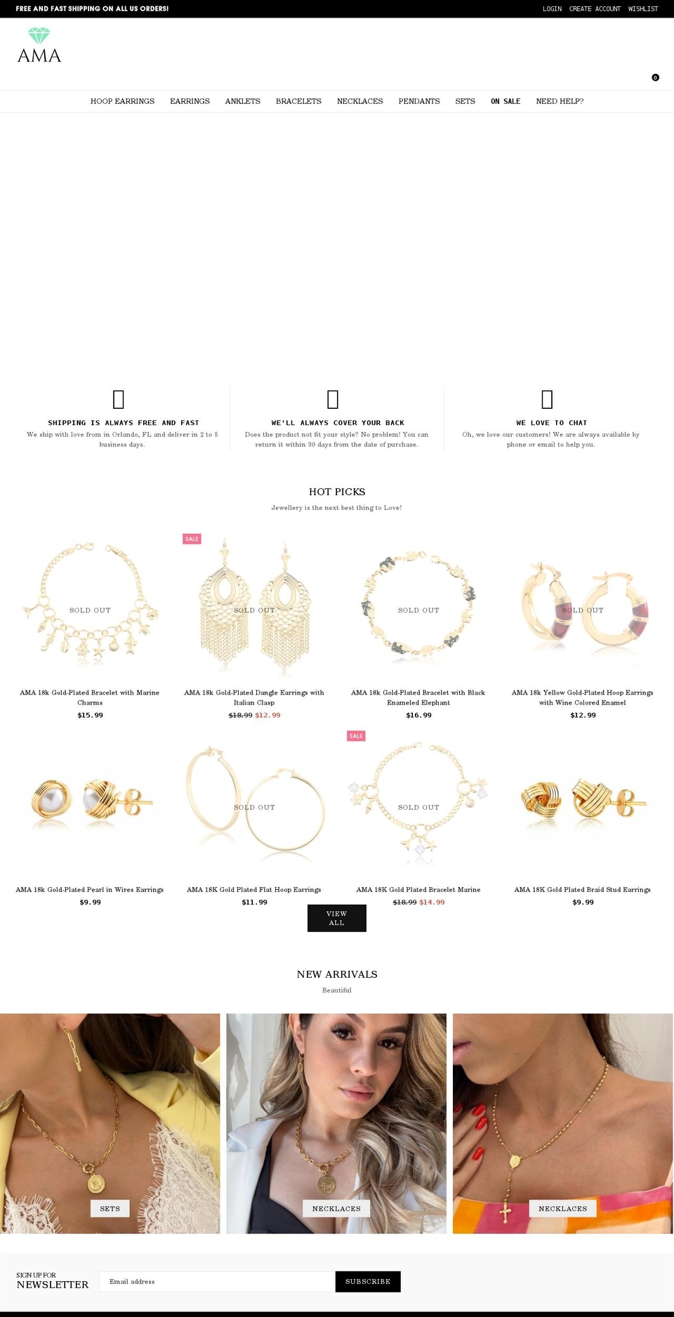 Home--jewellery Shopify theme site example amajewelryusa.com