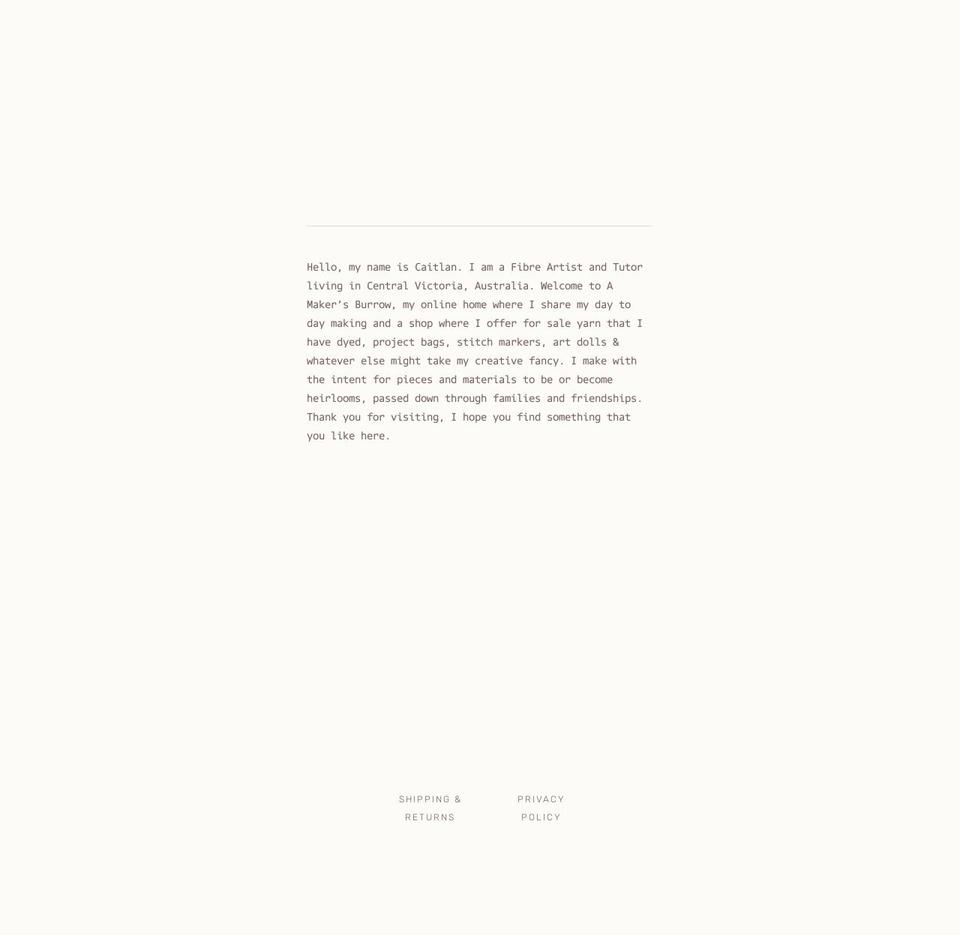 amakersburrow.com — Shopify storefront screenshot