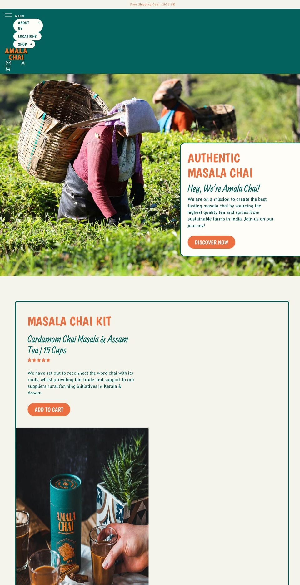 amalachai.com shopify website screenshot
