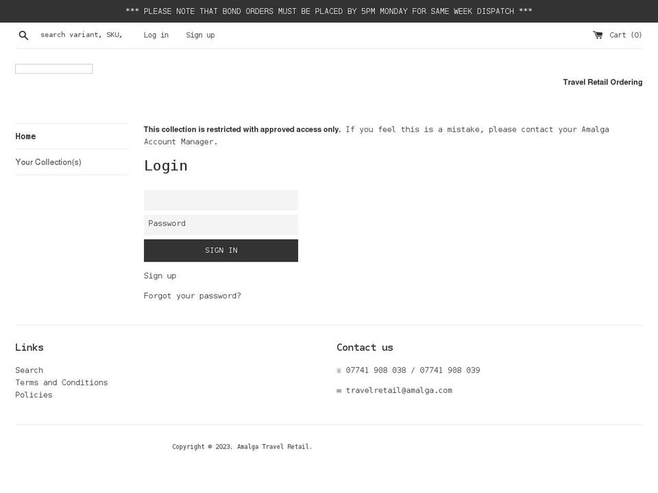 amalga-orders.com shopify website screenshot