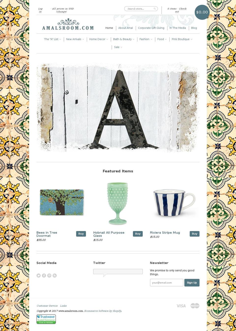 amalsroom.com shopify website screenshot