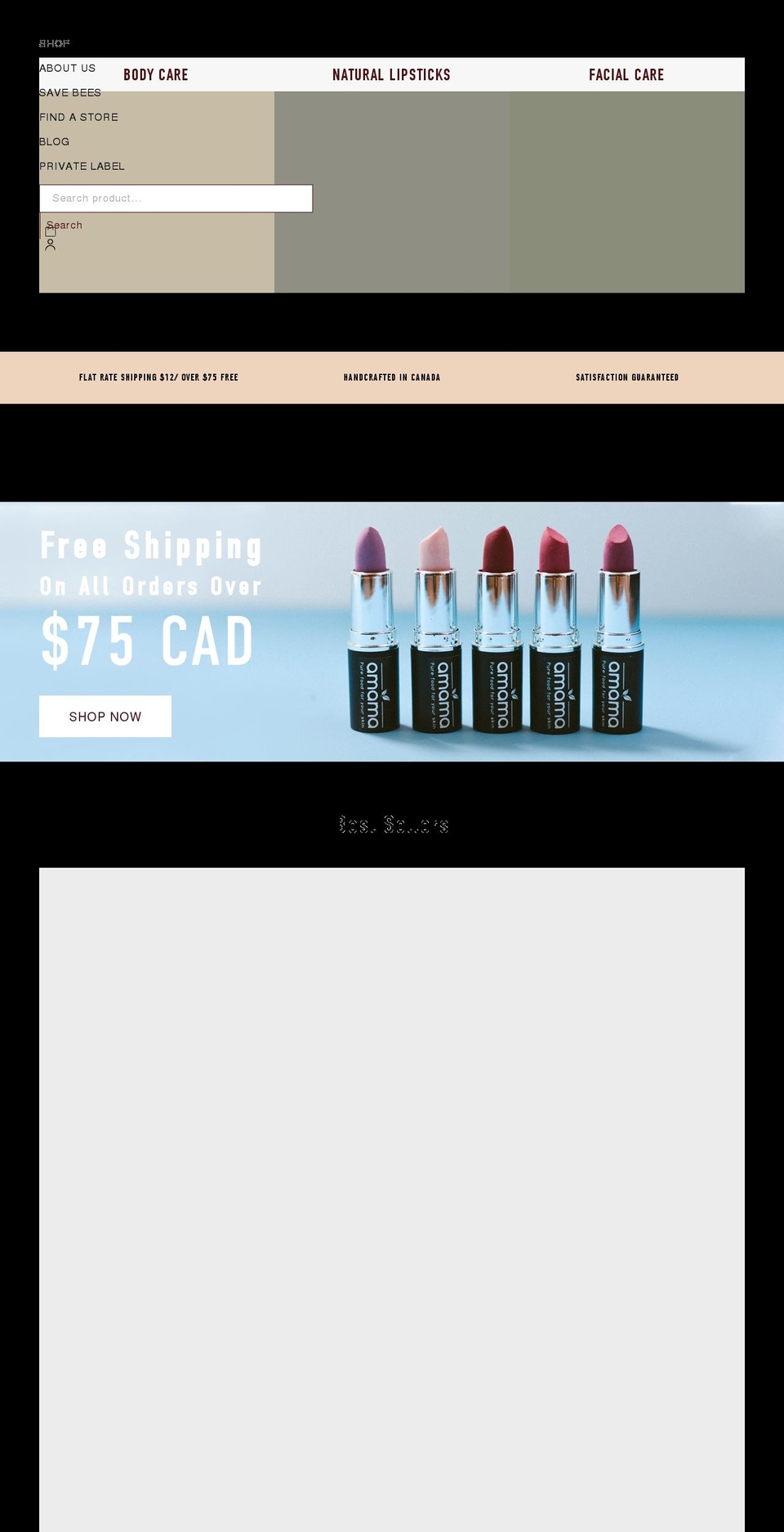 amama.ca shopify website screenshot
