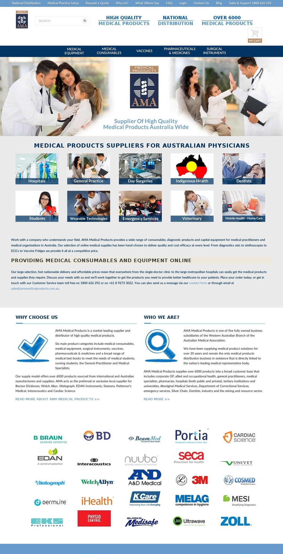 amamedicalproducts.com.au shopify website screenshot