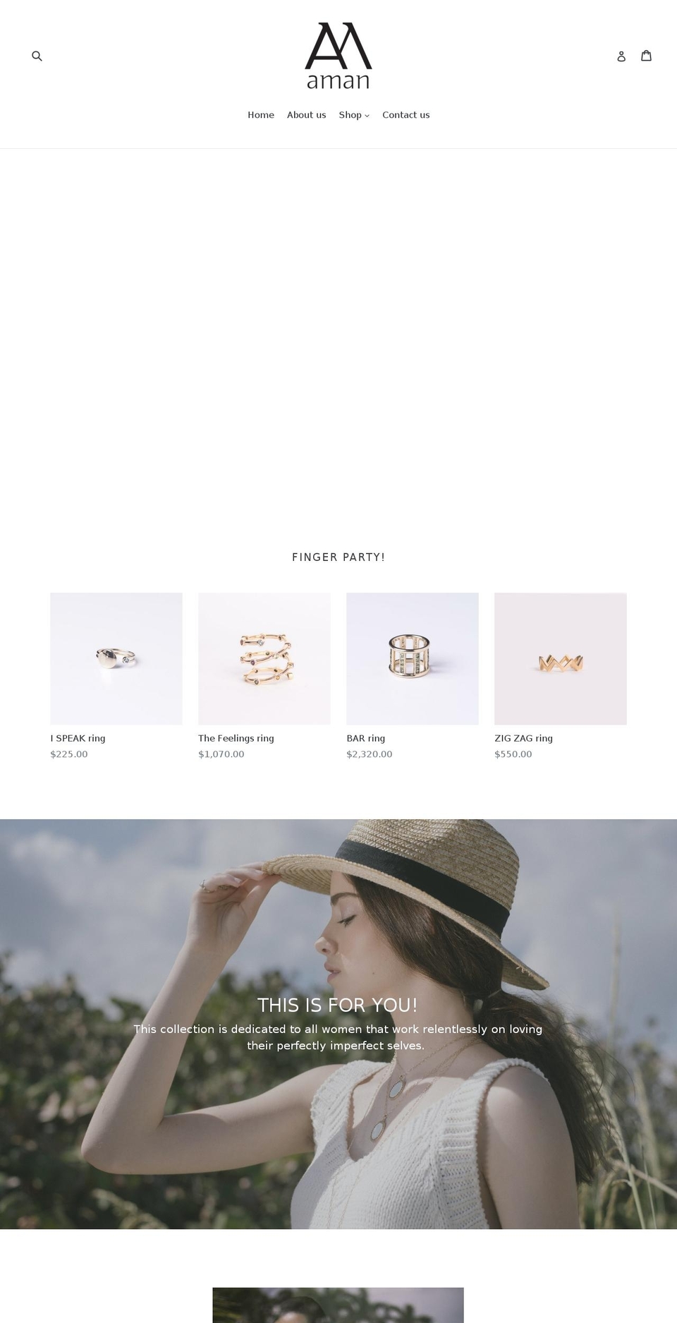 aman-jewels.com — Shopify storefront screenshot