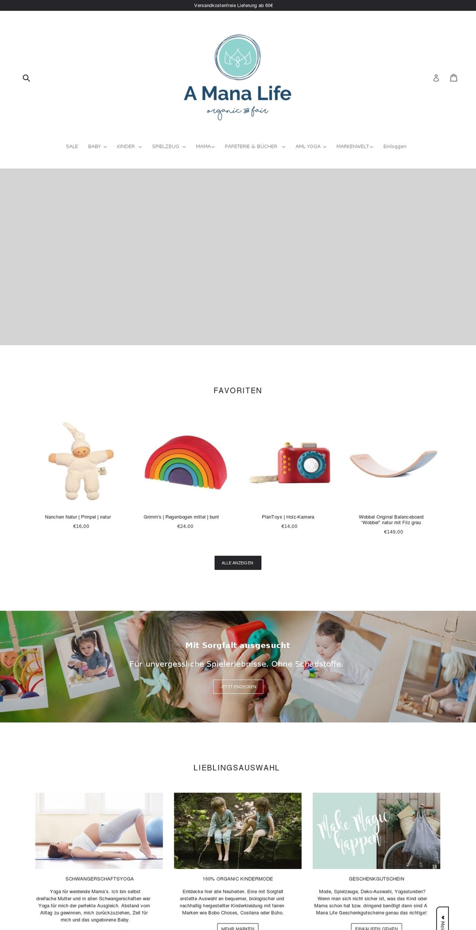 Main Website - Debut Shopify theme site example amanalife.de