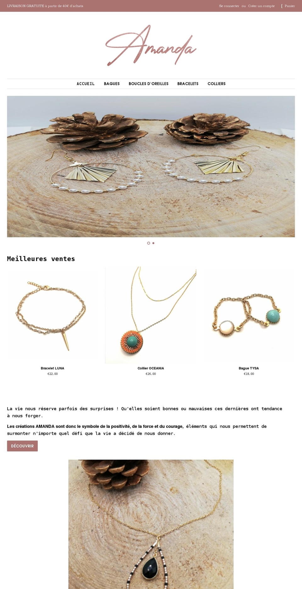 amanda-bijoux.com shopify website screenshot