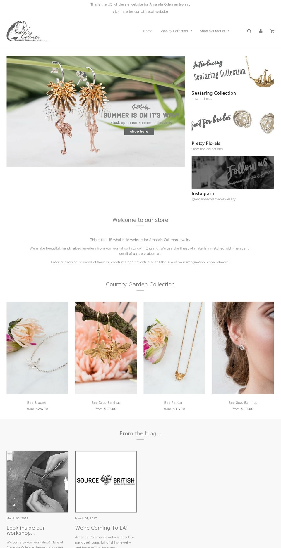 amandacolemanjewelry.com — Shopify storefront screenshot
