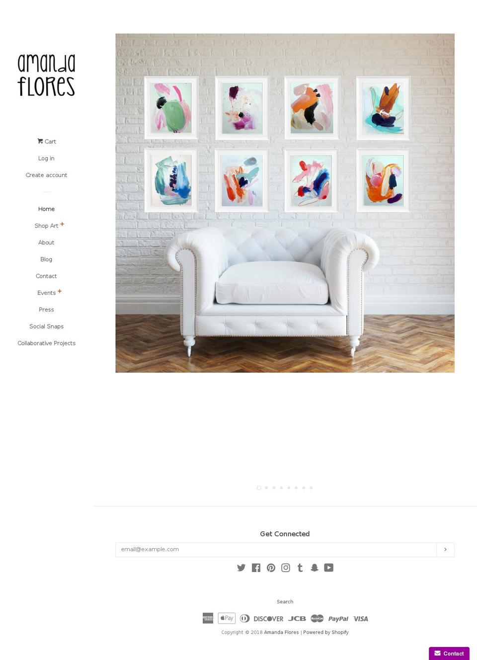 amandafloresart.com shopify website screenshot