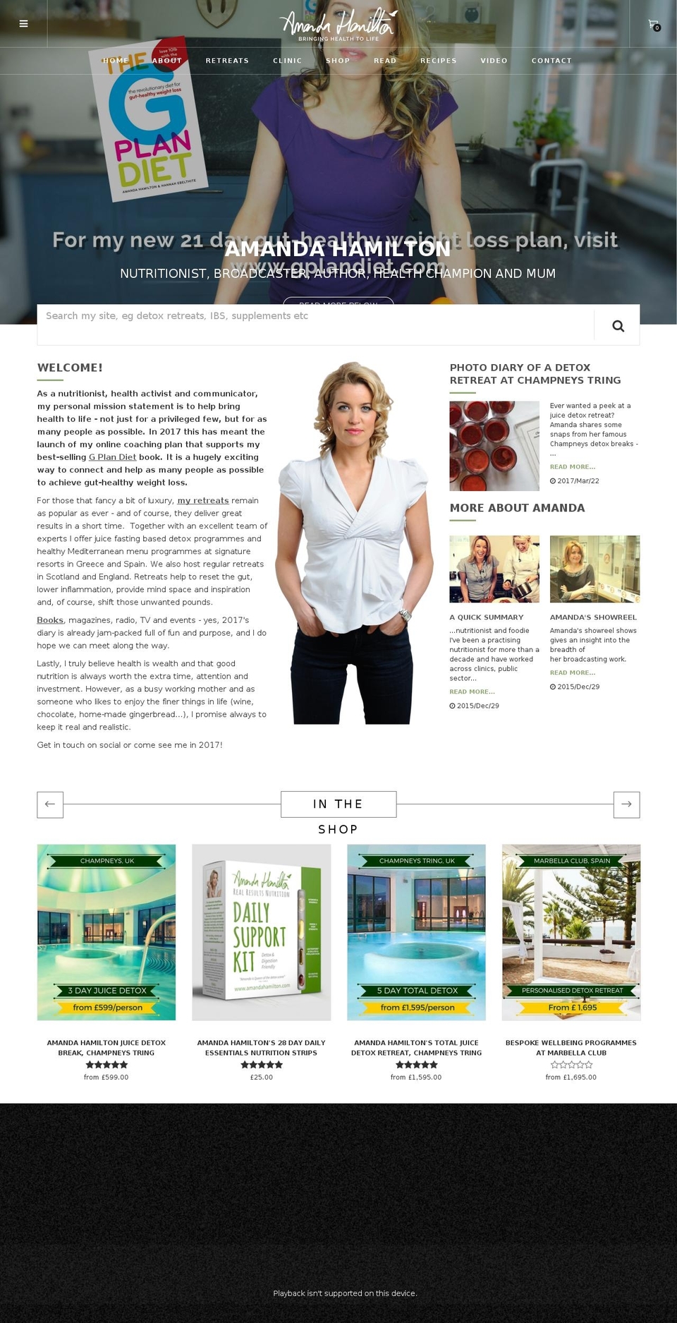 amandahamilton.com shopify website screenshot