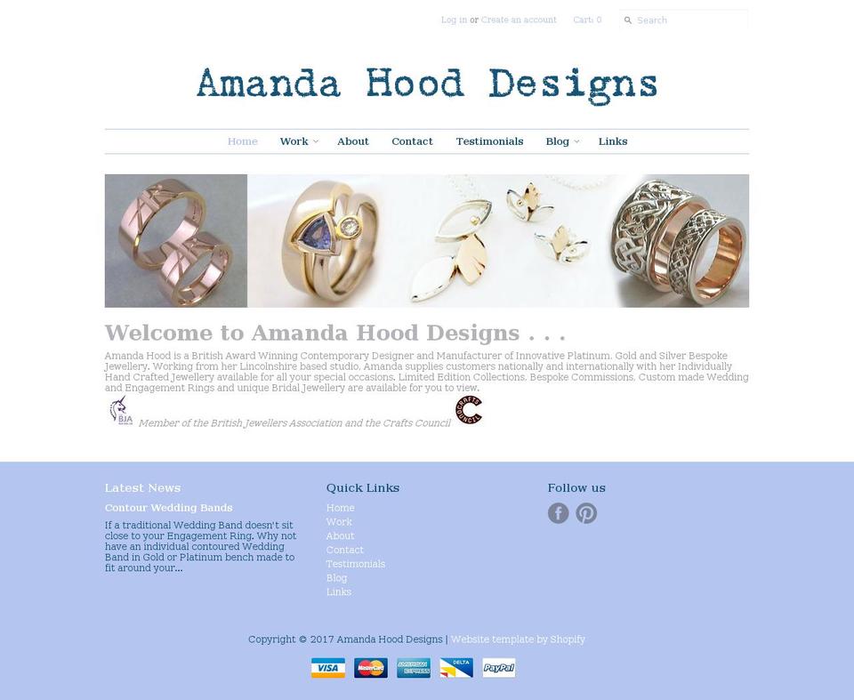amandahood.com shopify website screenshot