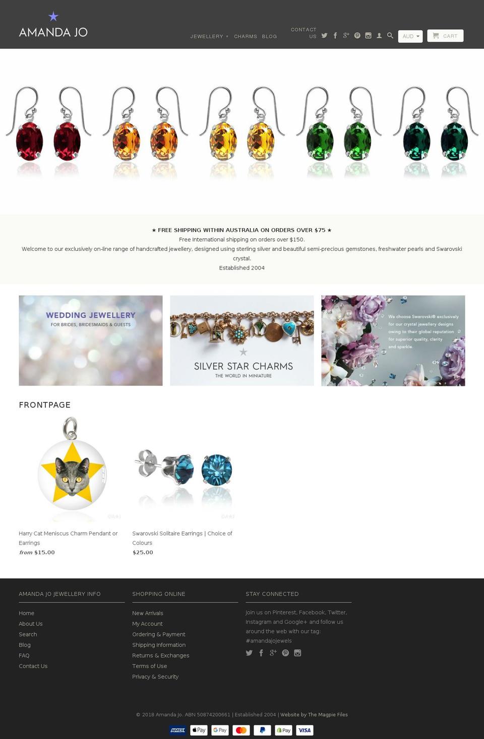 amandajo.co.uk shopify website screenshot